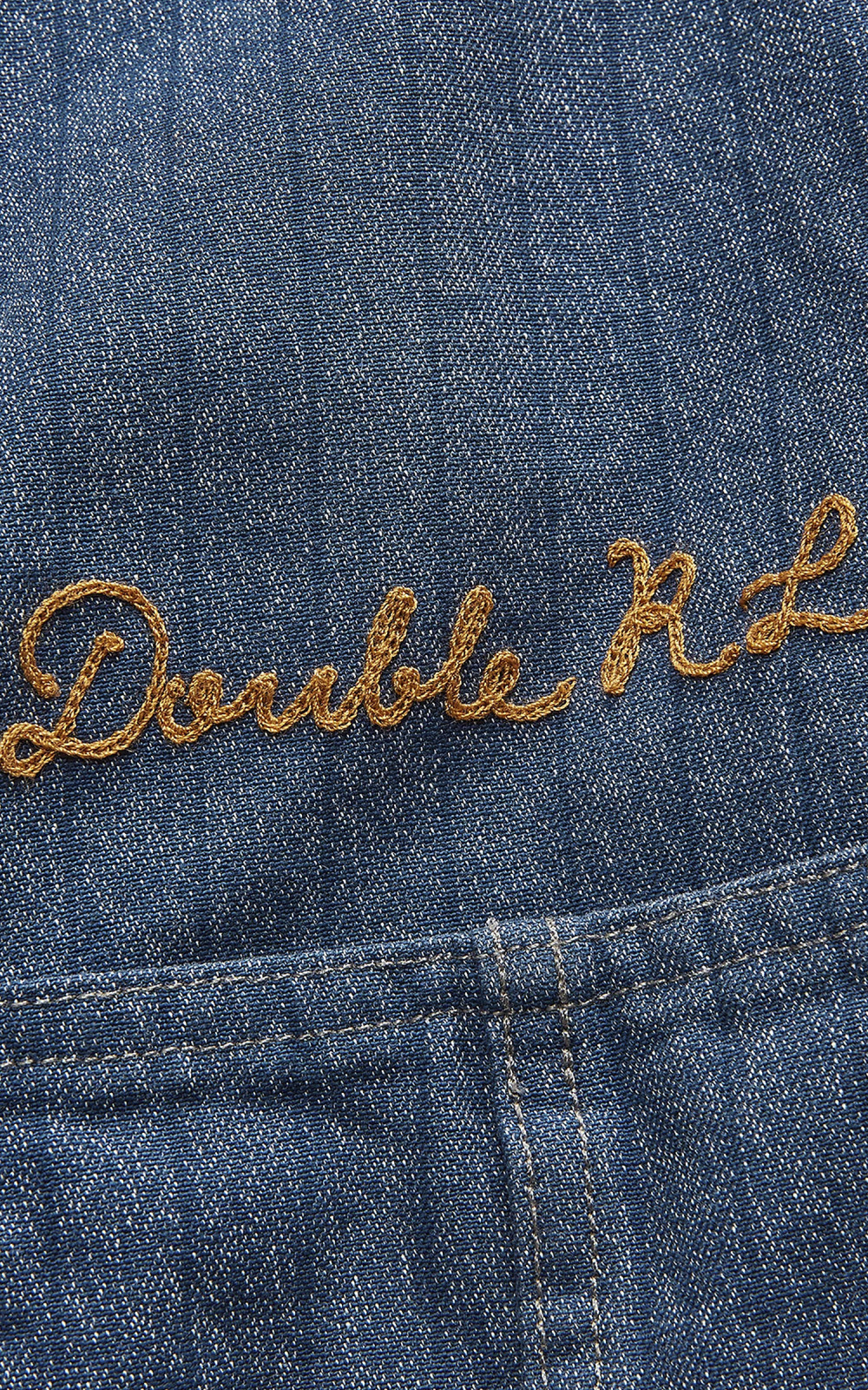 RRL Embroidered Jaspe Twill Coverall Navy/White | Cultizm