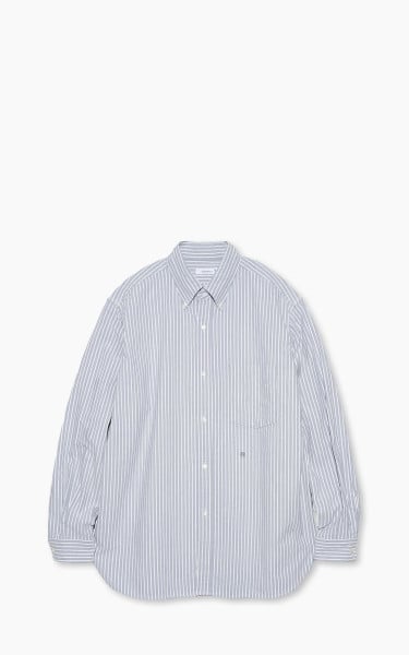 Nanamica Button Down Stripe Wind Shirt Navy