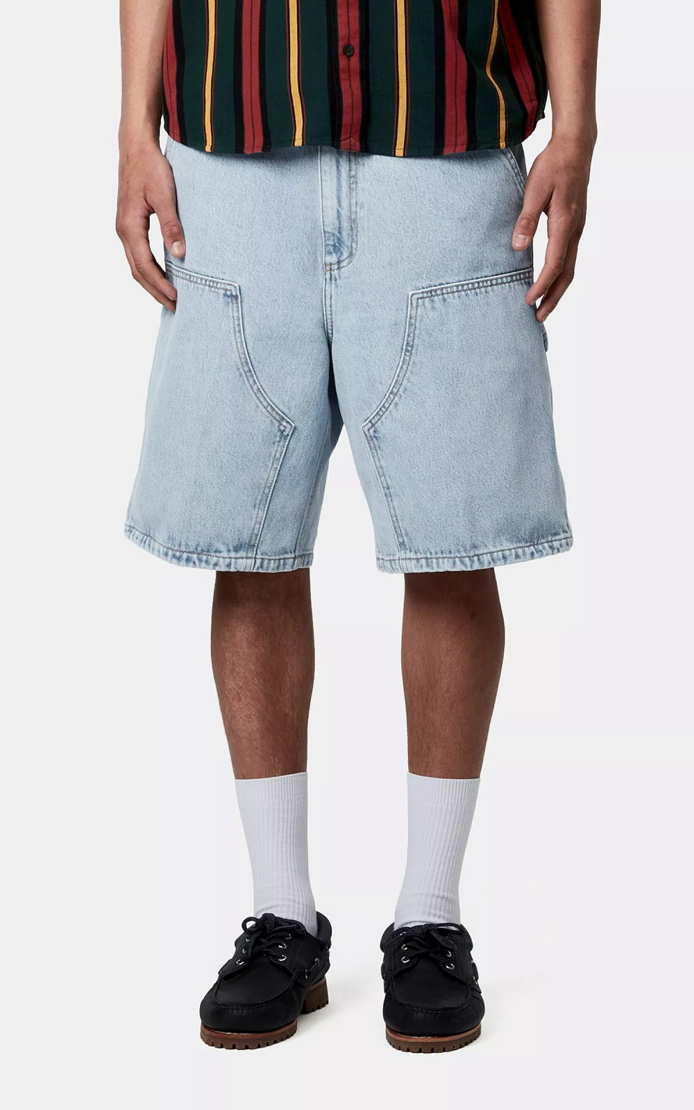 パンツ CARHARTT DOUBLE KNEE DENIM SHORTS W34 Carhartt Work In Progress: Blue Double Knee Denim Shorts