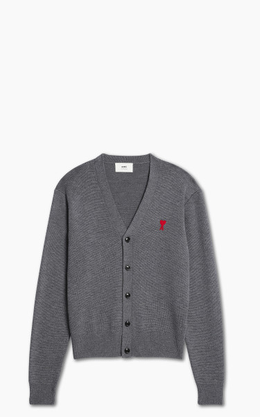 AMI Paris Ami De Coeur Cardigan Medium Heather Grey