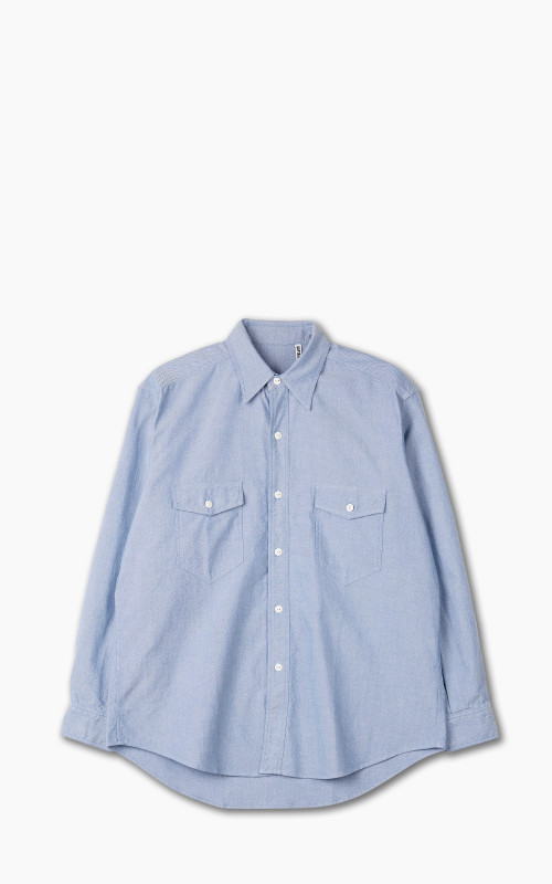 Kaptain Sunshine Finx Dungarees Work Collar Shirt Blue