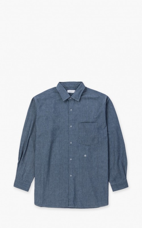 Regular Collar Wind Shirt Indigo