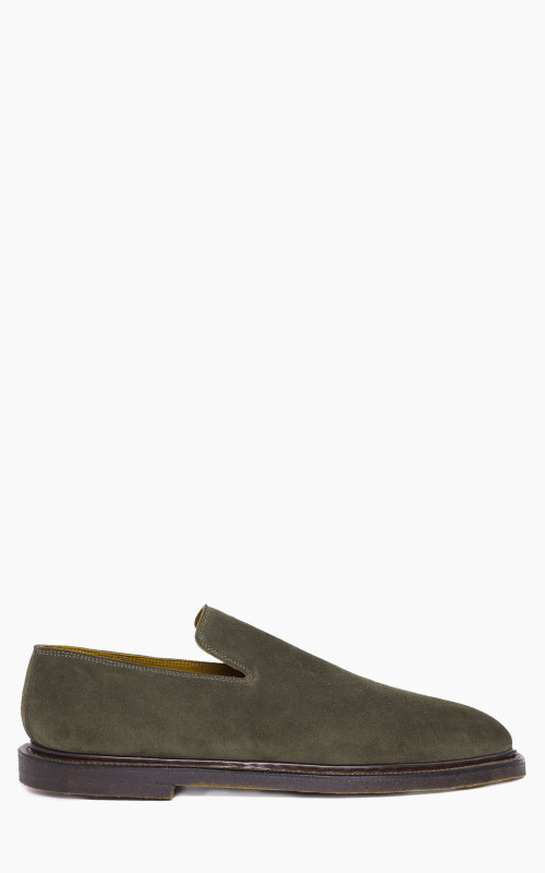 Viberg Slipper Janus Calf Suede Loden Green