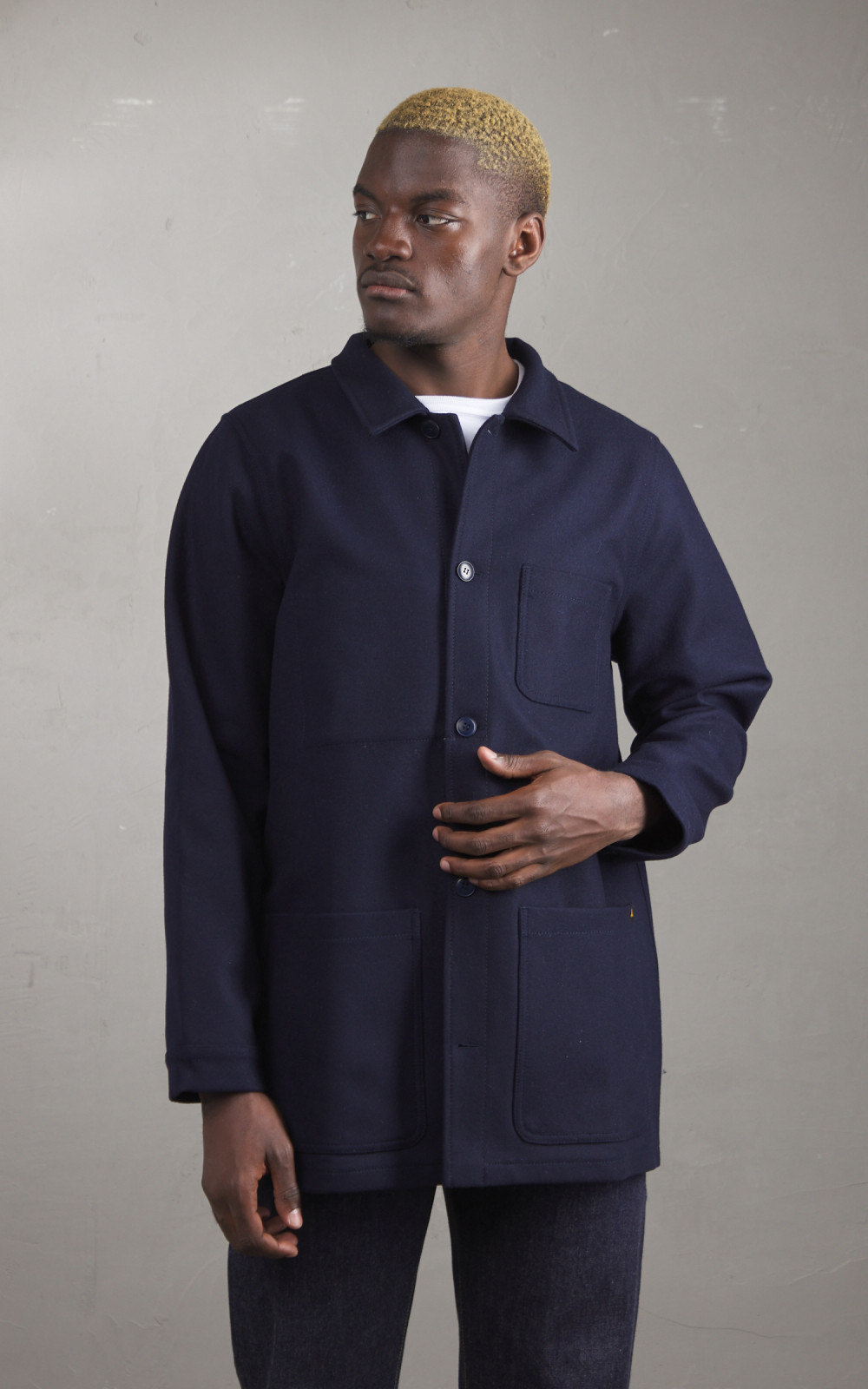 Le Mont St Michel Victorien Wool Work Jacket Navy Cultizm