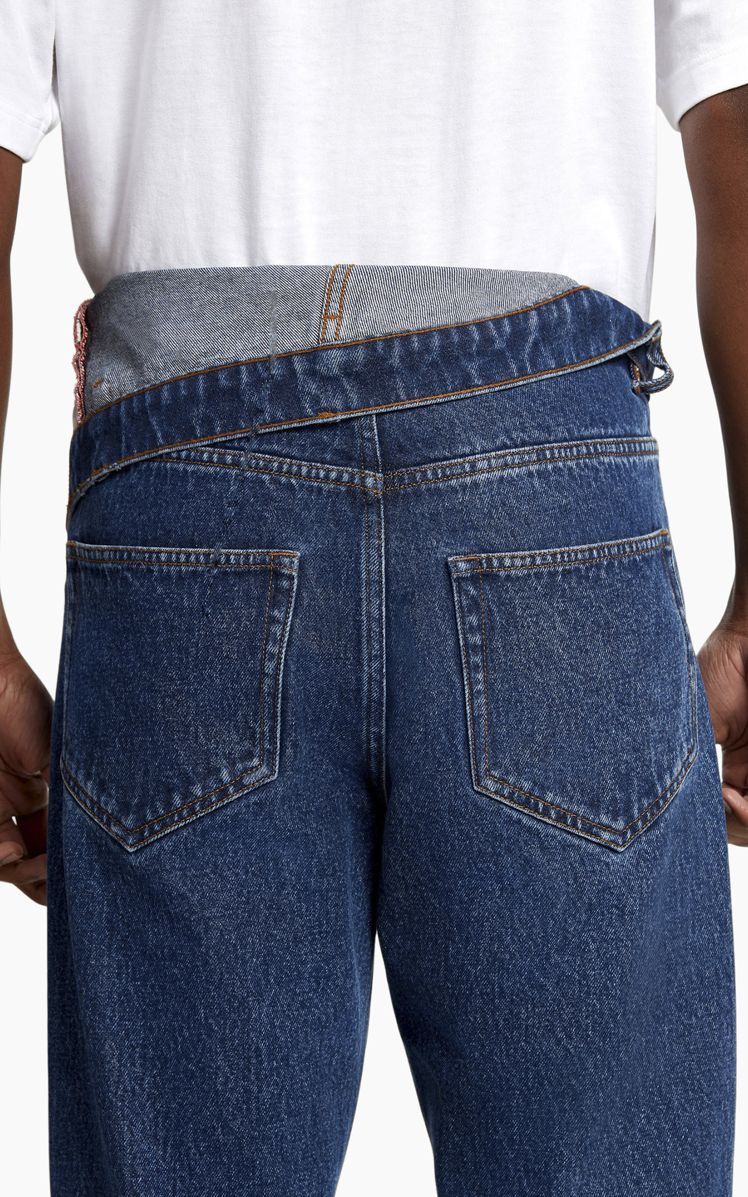 Y/Project Classic Asymmetric Waist Jeans Navy | Cultizm