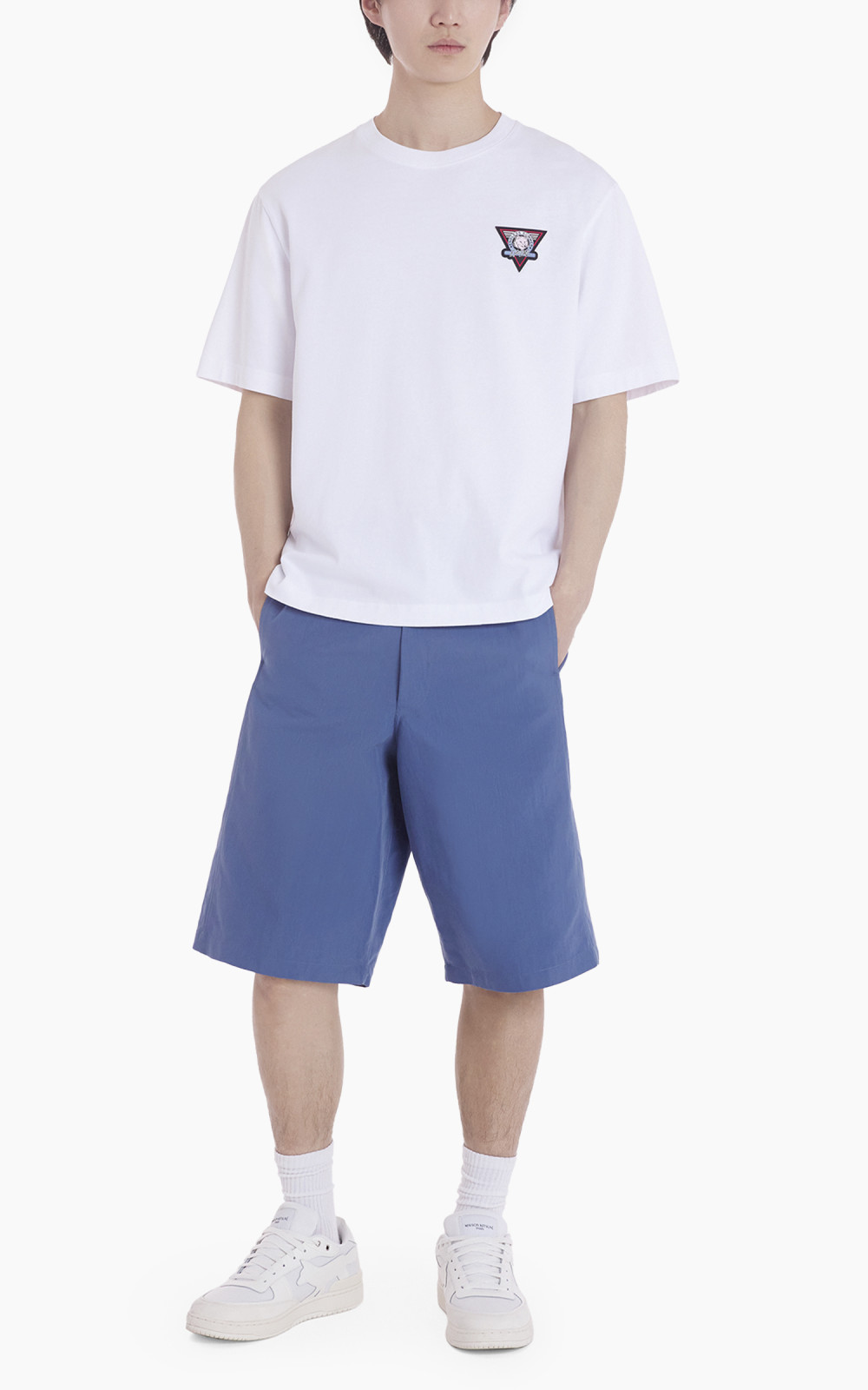 【人気！】Maison Kitsune ホワイト Surf Collage Tシャツ MAISON KITSUNE メゾンキツネ クルーネックTシャツ/SURF COLLAGE