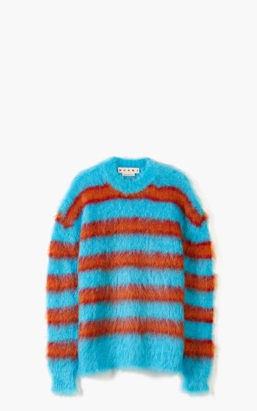 Marni Fuzzy Wuzzy Brushed Mohair Sweater Turquoise