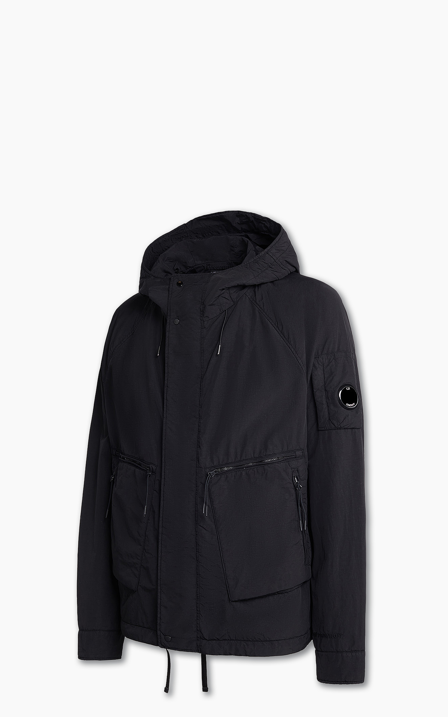 C.P. Company Flatt Nylon Hooded Jacket Black | Cultizm