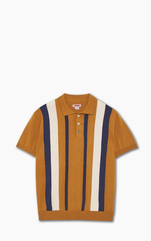 Baracuta Lined Stripe Polo Pumpkin Spice