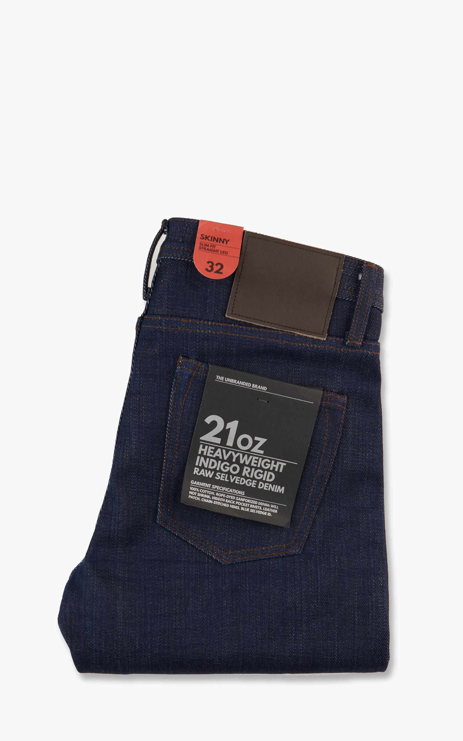 The Unbranded Brand UB121 Skinny Fit Heavyweight Selvedge Indigo 21oz