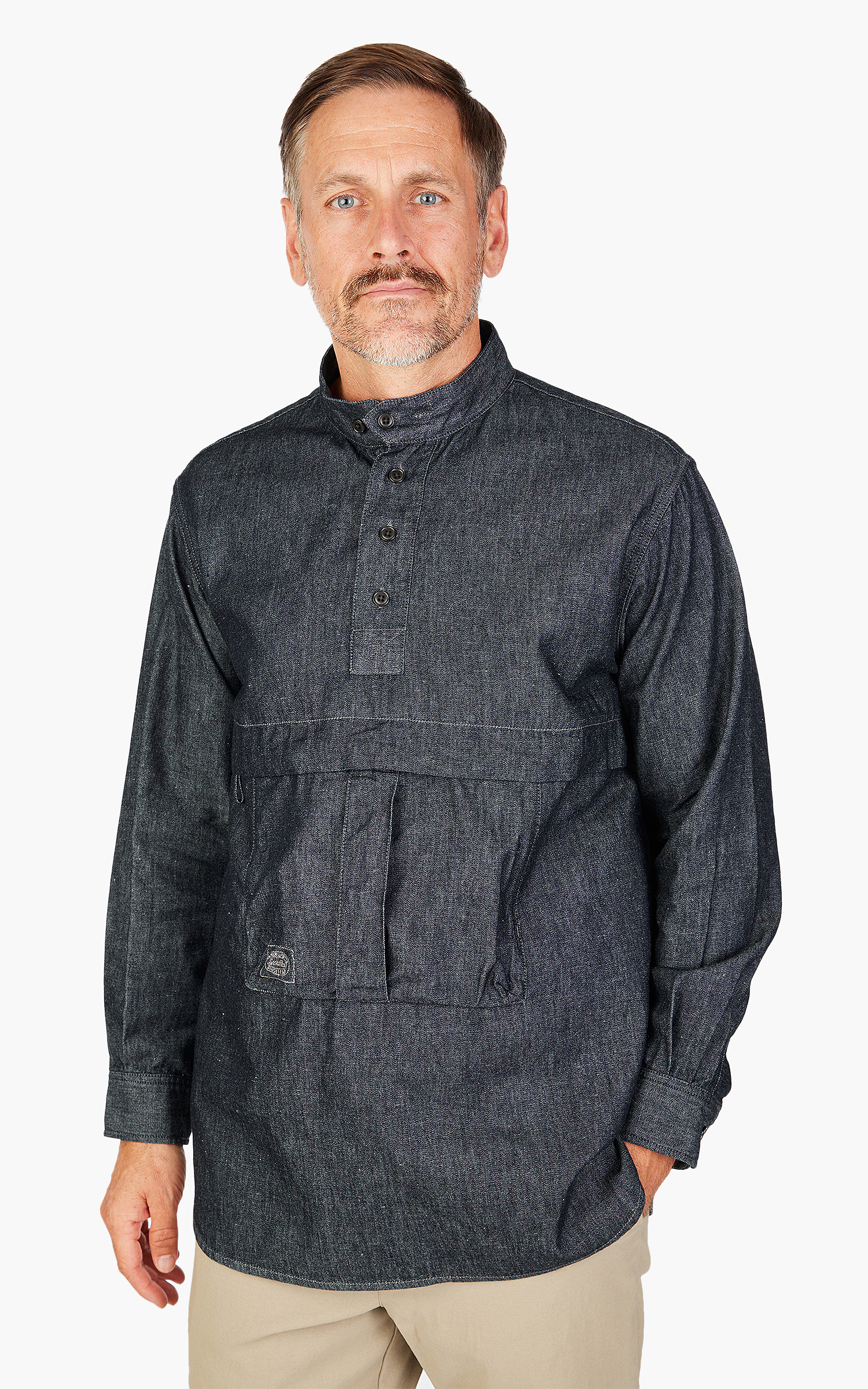 Snow Peak Takibi Light Denim Utility Pullover Indigo | Cultizm