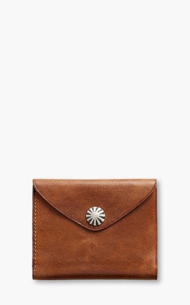 RRL Concho Card Wallet Tumbled Leather Brown