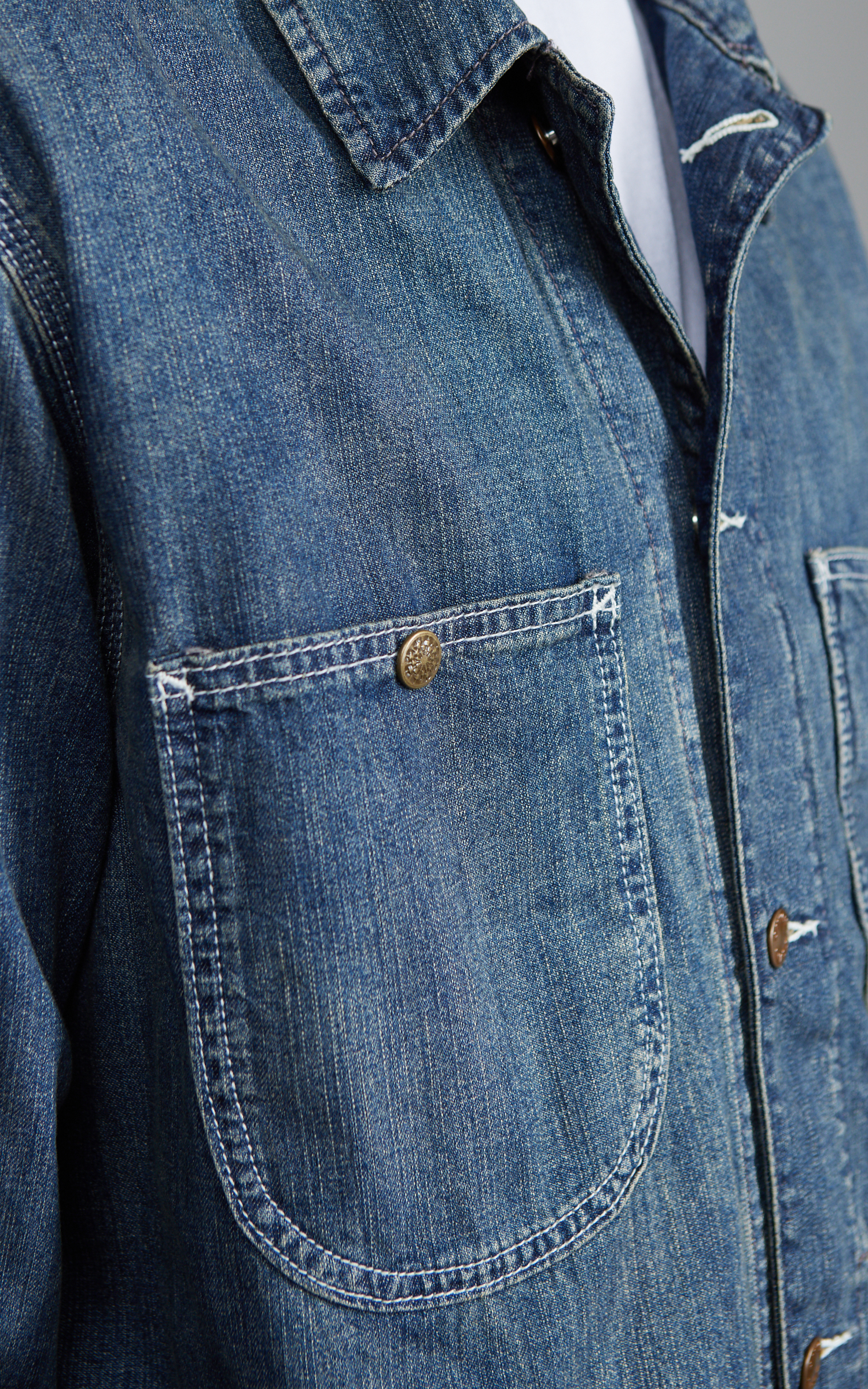 50s style indigo china cotton coverall