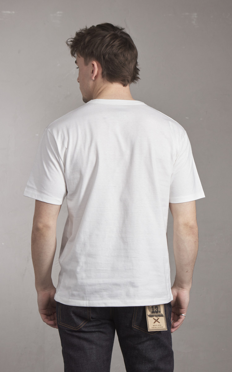 Momotaro Jeans MZTS0003 GTB Denim Pocket T-Shirt White 8.5oz