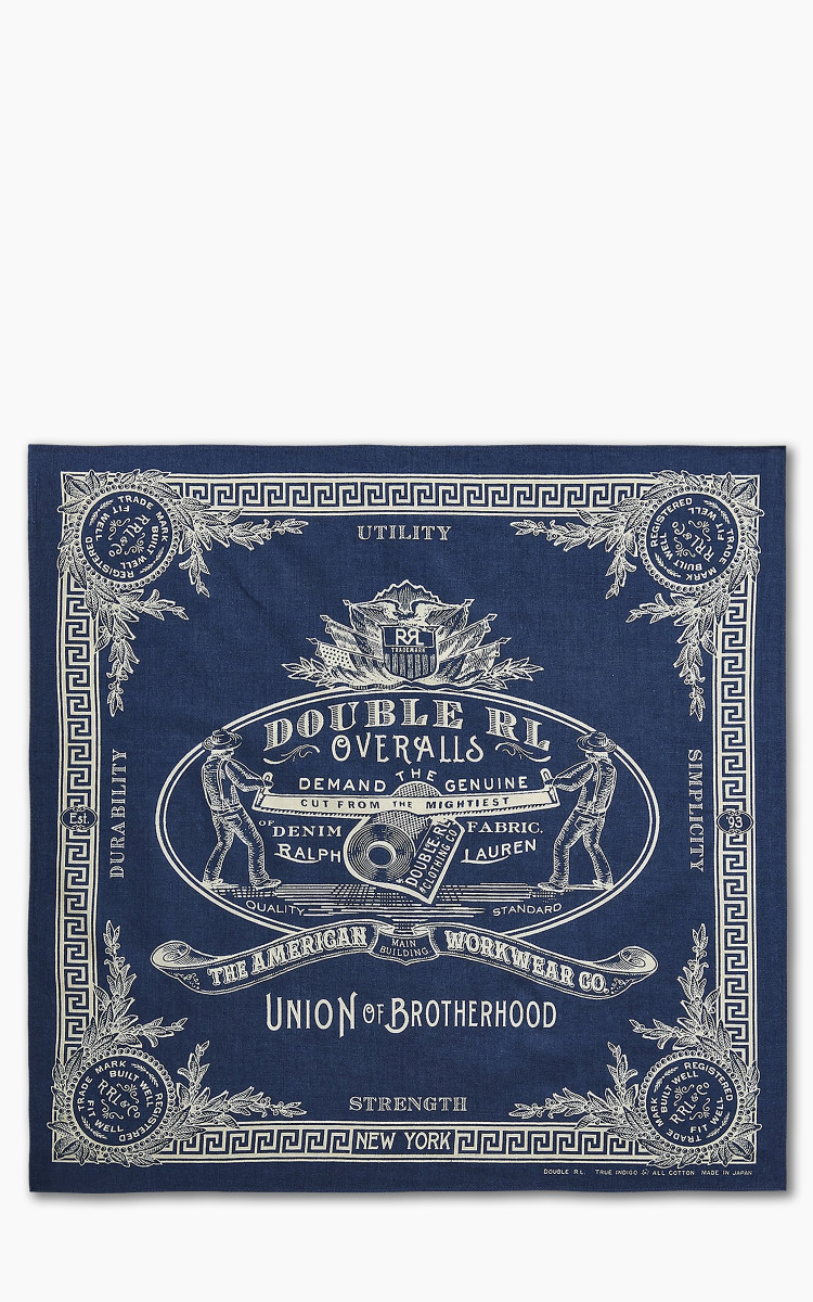 RRL Logo Cotton Bandana Indigo | Cultizm