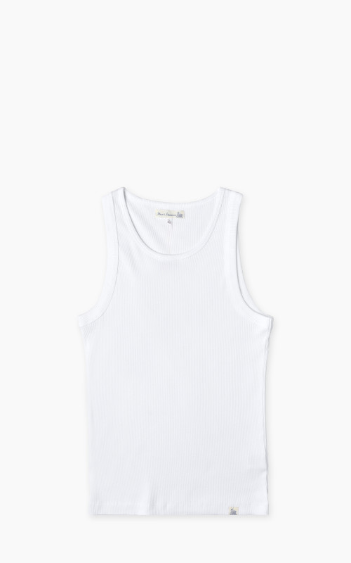 Merz b. Schwanen RIBTANK01 Ribbed Tank Top White