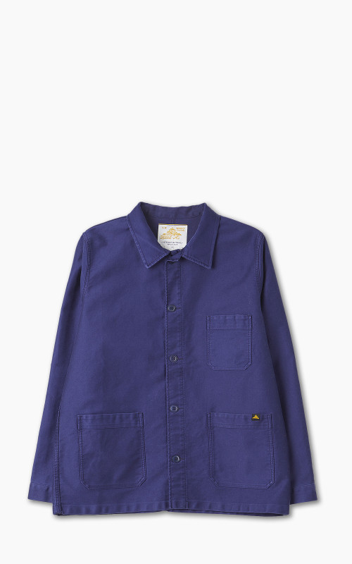 Le Mont St Michel Authentic Work Jacket Moleskin Blue