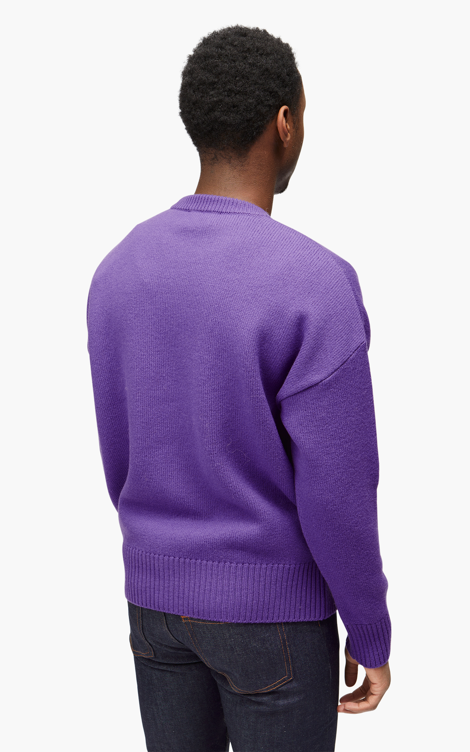 AMI Paris ADC Crewneck Sweater Cotton Purple/Black | Cultizm