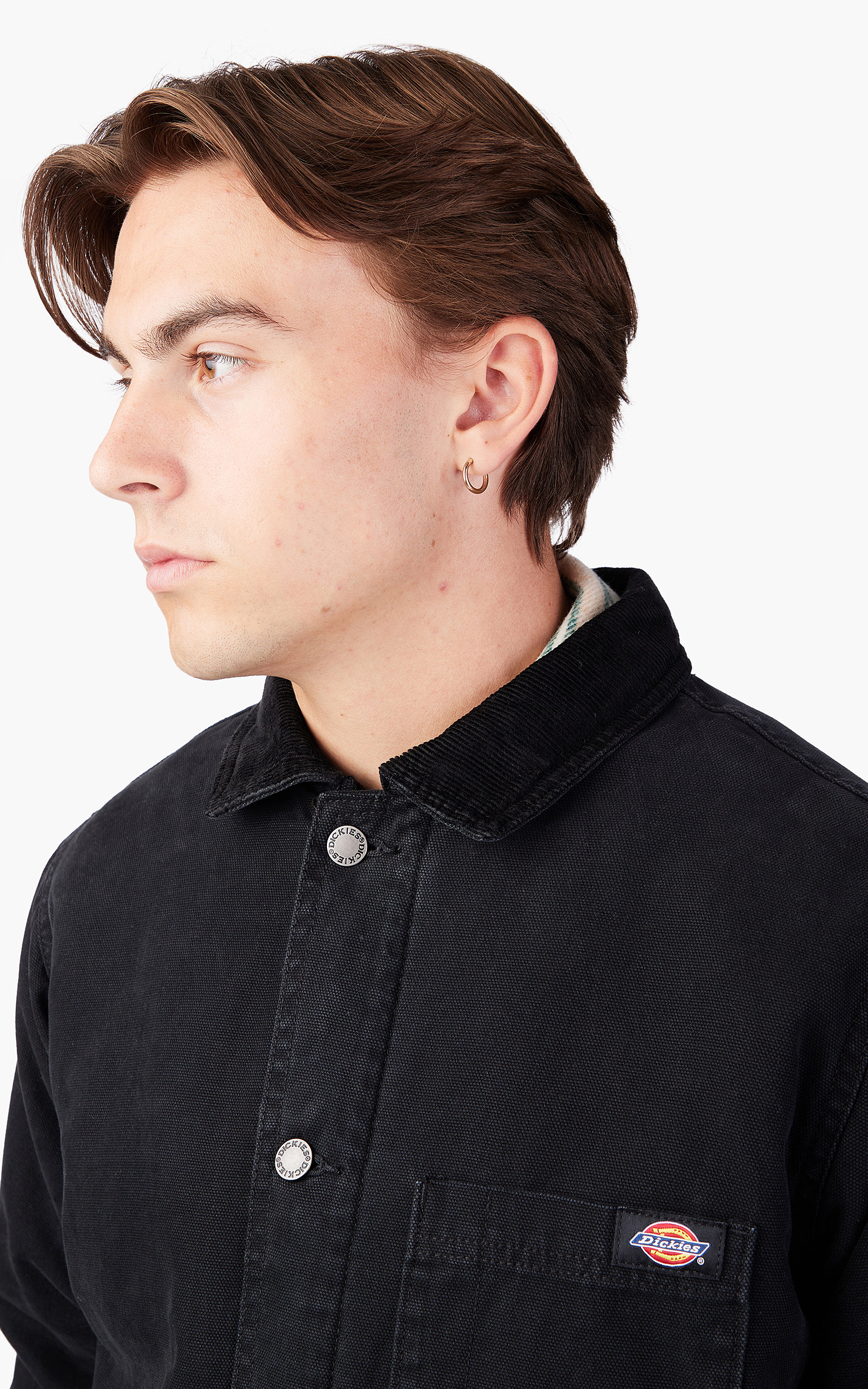 Dickies Duck Canvas Chore Coat Stone Washed Black | Cultizm