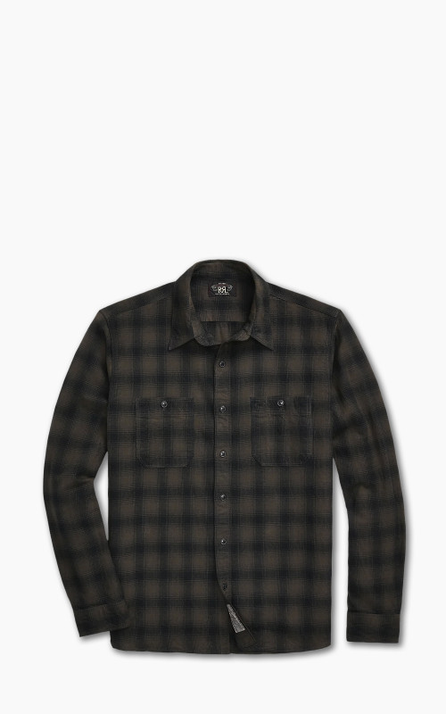 RRL Plaid Canvas Workshirt Black/Grey