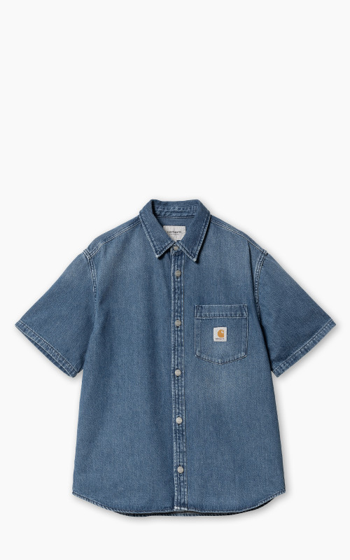 Carhartt WIP S/S Ody Shirt Olympia Denim Blue Dark Used Wash