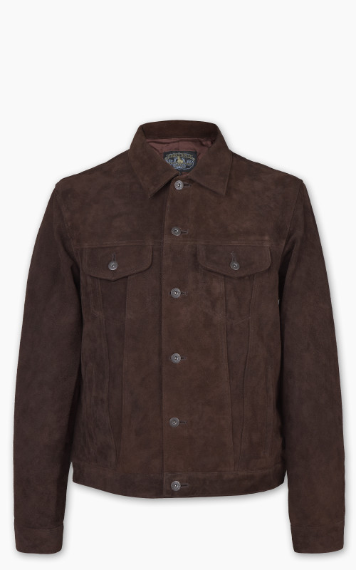 Double Helix Western Pioneer P Horsehide Suede Jacket Dark Brown