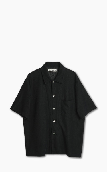 Our Legacy Box Shirt Short Sleeve Black Boucle 