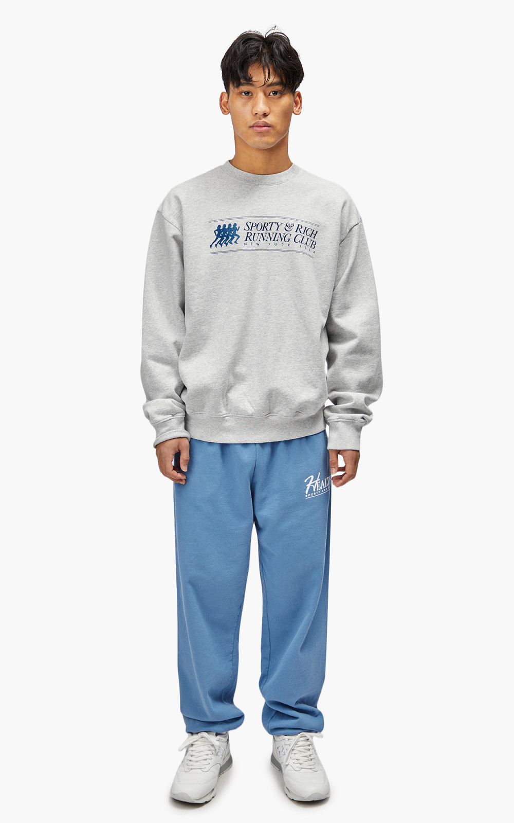 Sporty & Rich 94 Running Club Crewneck Heather Gray | Cultizm