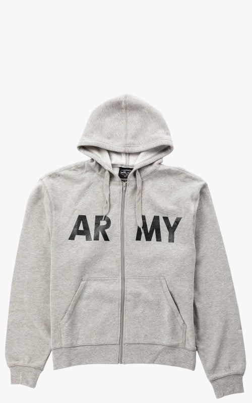 All Sizes Grey Military US Army Gym Hoodie Jumper Zip Front