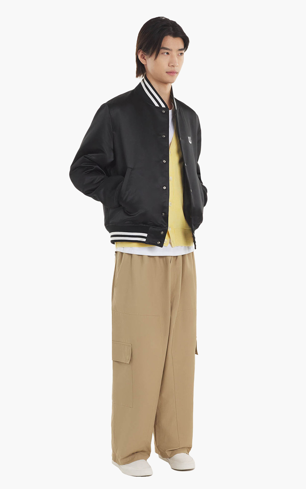 Maison Kitsuné Satin Teddy Jacket Black | Cultizm