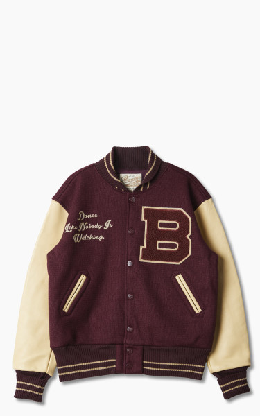Fullcount BBJ-021 Brown´s Beach Varsity Jacket Burgundy &quot;30th Anniversary&quot;