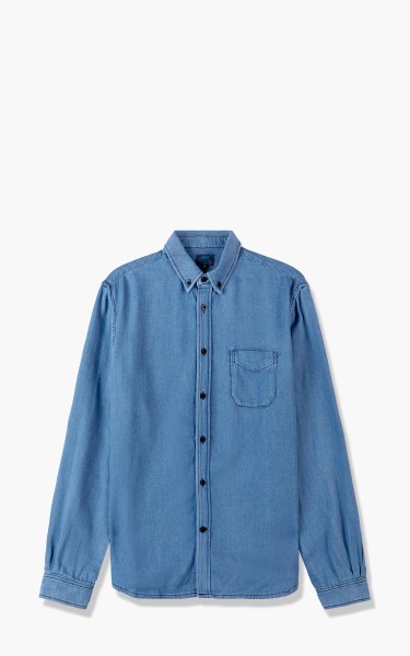 Edwin Standard Shirt L/S Tarben Broken Twill Denim 5oz Blue Stone Washed I030310.01.06.03