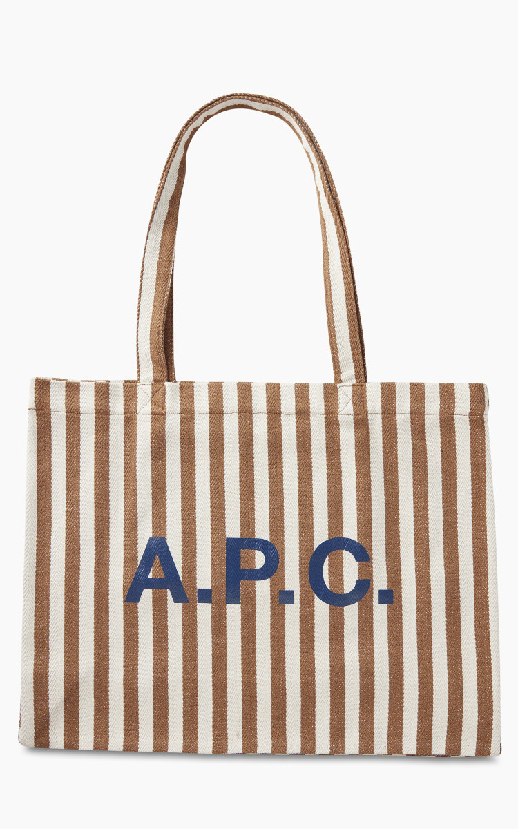 A.P.C. Diane Shopping Bag Striped Caramel | Cultizm
