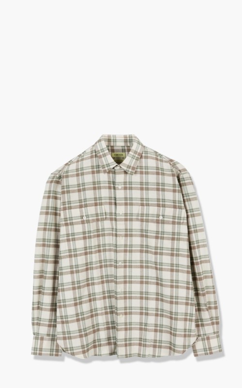 De Bonne Facture Cotton Flannel Explorer Shirt Green/Beige