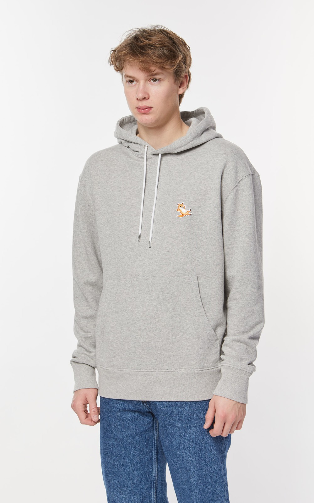 Maison Kitsuné Chillax Fox Patch Classic Hoodie Grey | Cultizm
