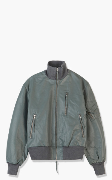 Military Surplus Pilot Flight Leather Jacket Sage Green 10461008-sagegreen