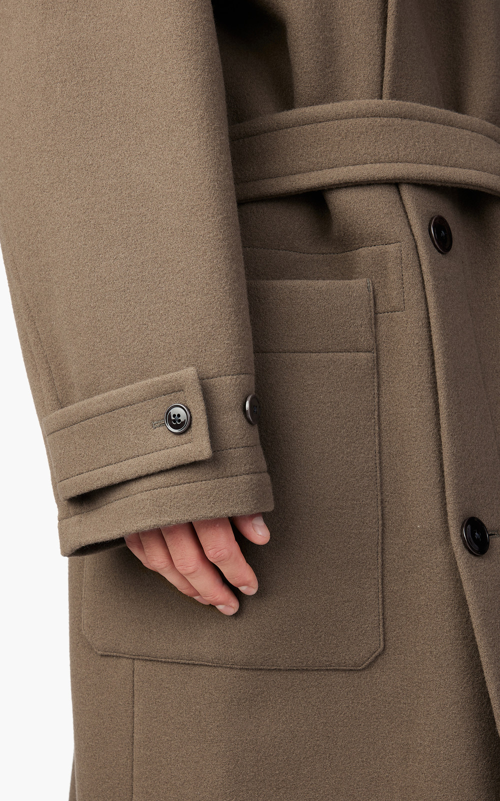 Lemaire Wrap Coat Wool Dark Squirrel | Cultizm Lemaire Wrap Coat Wool Dark Squirrel | Cultizm