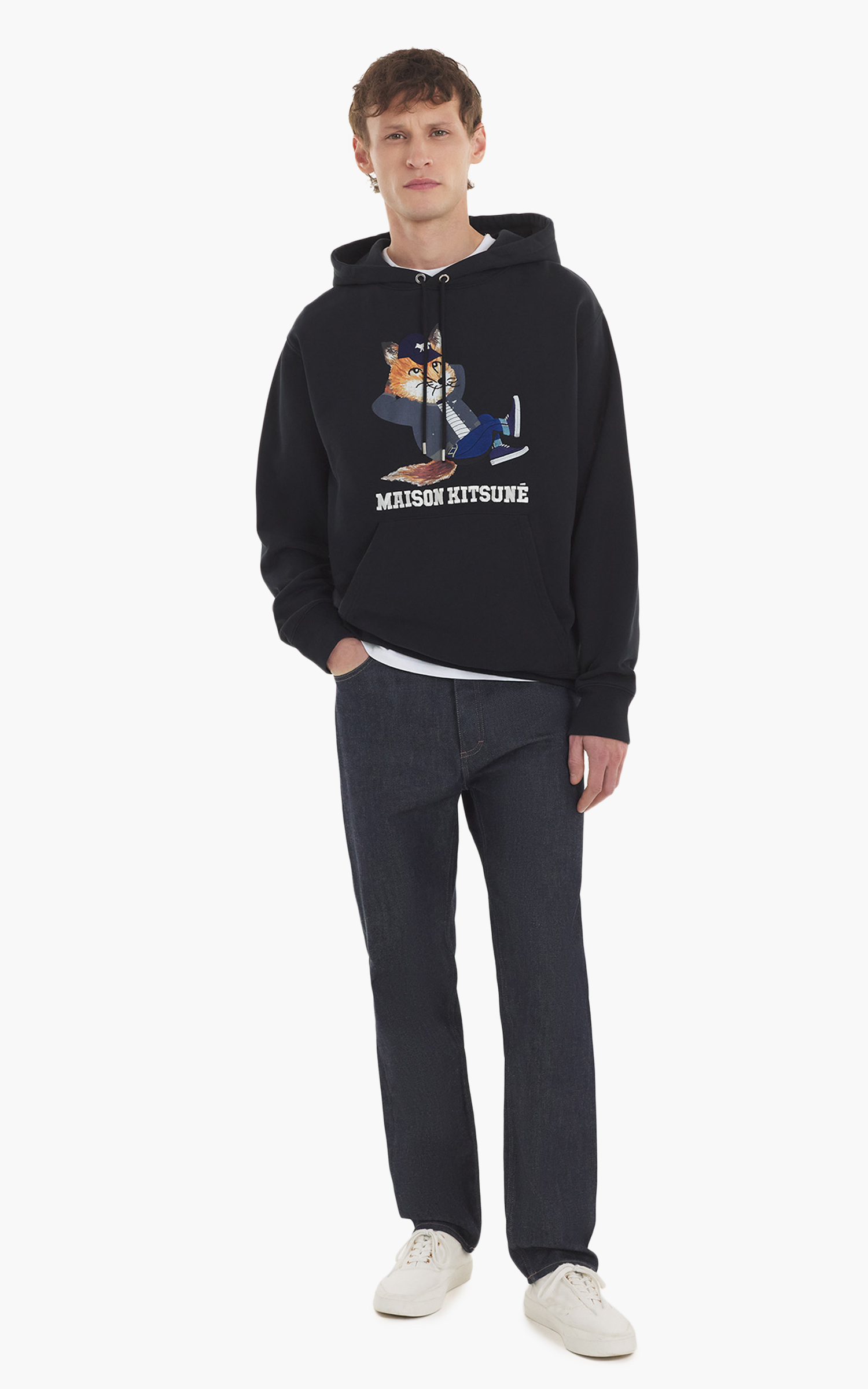 Maison Kitsuné Dressed Fox Relaxed Hoodie Black | Cultizm