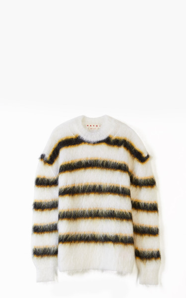 Marni Fuzzy Wuzzy Brushed Mohair Sweater Lilly White
