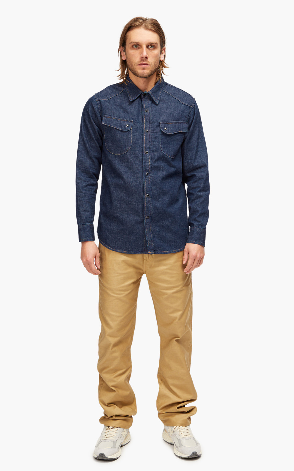 【AAKE】BOI WESTERN DENIM PT Barstow Western Denim Shirt - White | Levi's® US