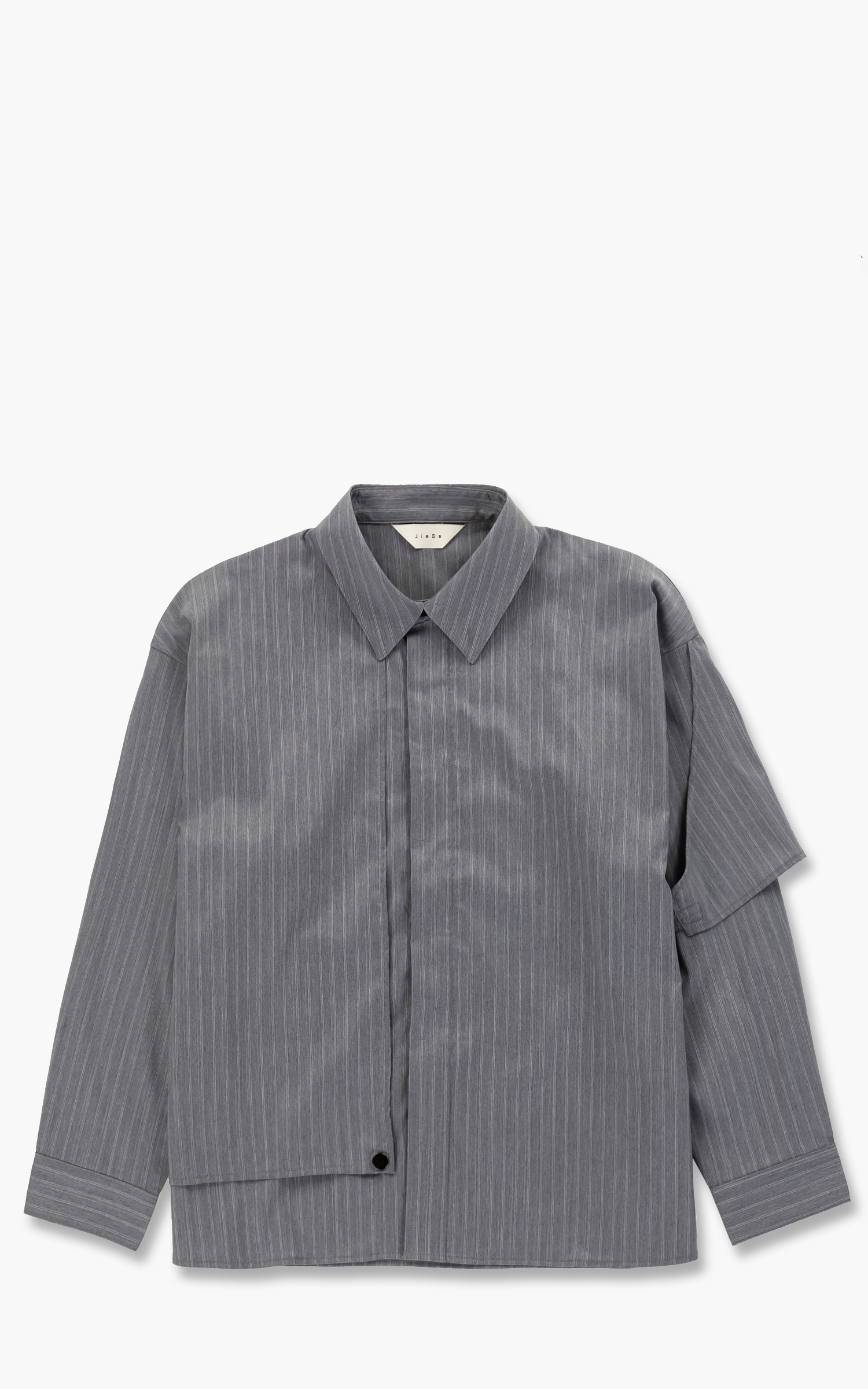 Jieda Silk Stripe Trench Shirt Grey | Cultizm
