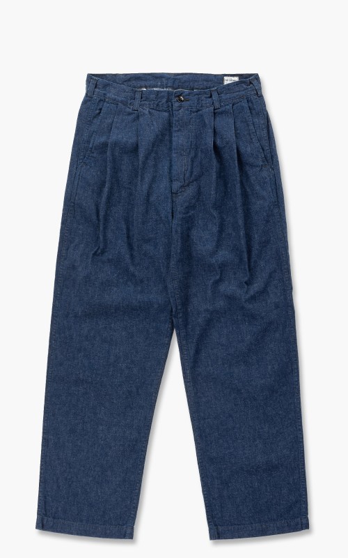OrSlow Two Tuck Denim Wide Trousers One Year Wash