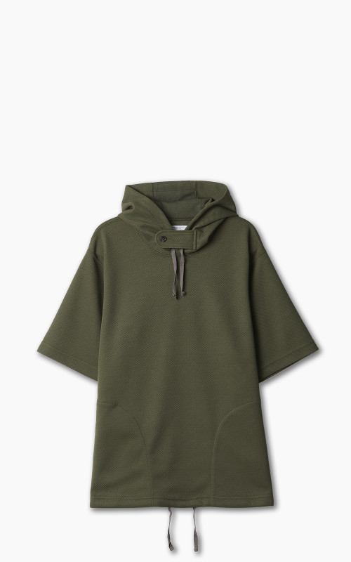 Engineered Garments Short Sleeve Hoody Poly Knit Olive Diamond