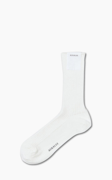 Auralee Giza High Gauge Sox White