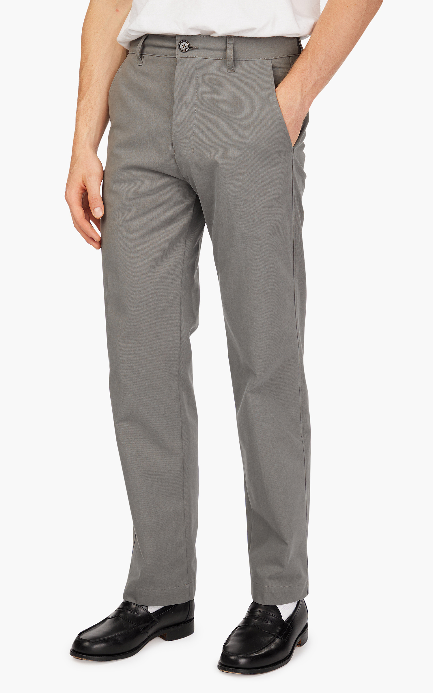 EMPORIO ARMANI Cuffed Cotton Trousers Stone