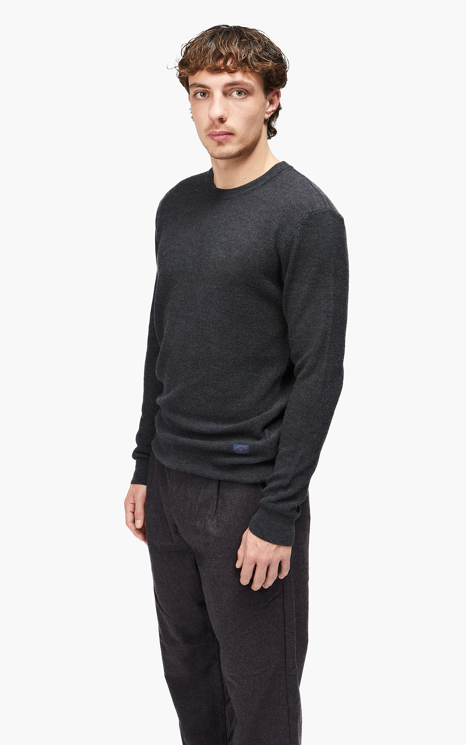 Blue de Gênes Tondo Nuovo Knit Dark Grey Melange | Cultizm