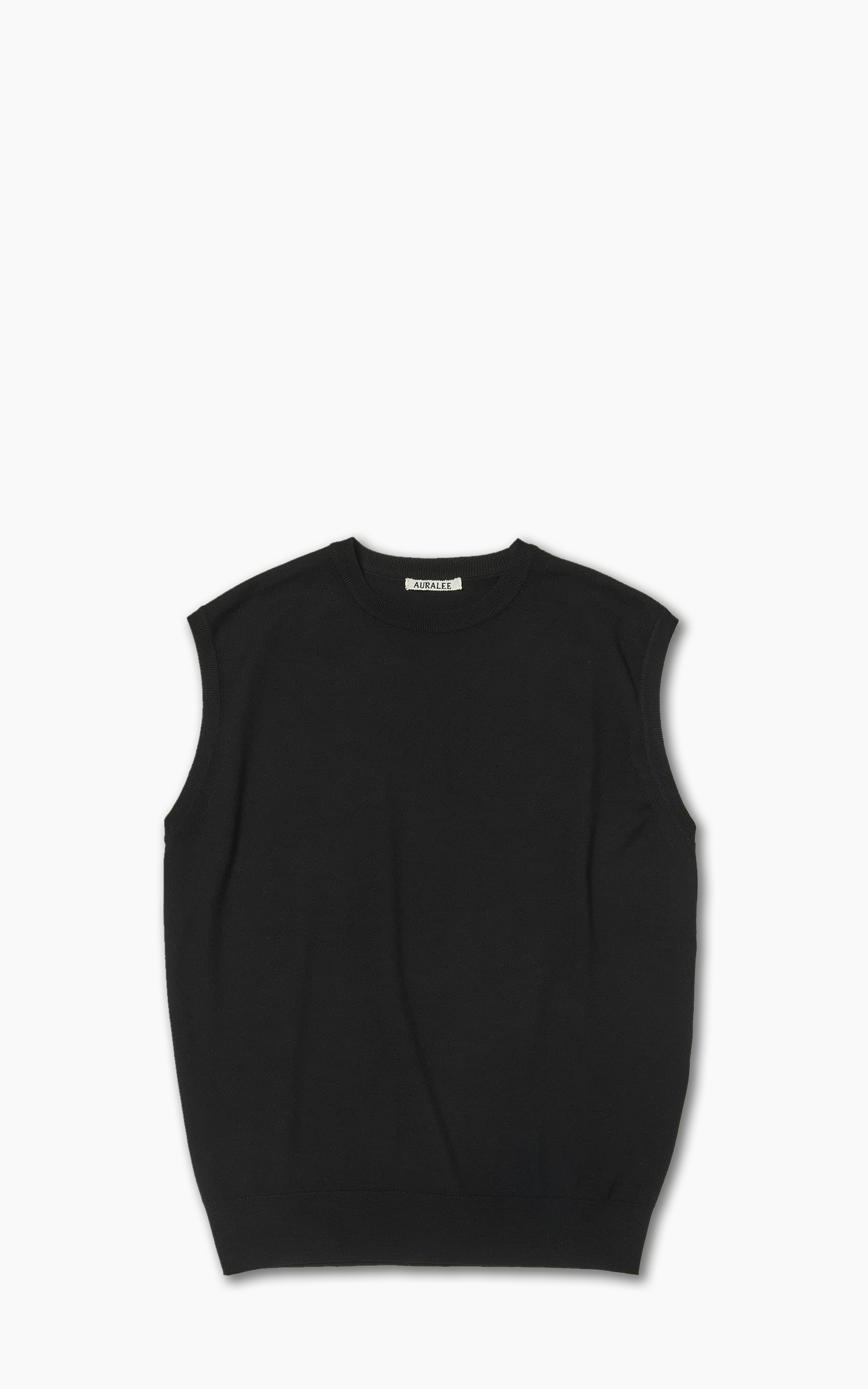 Auralee Super High Gauge Wool Knit Vest Black | Cultizm