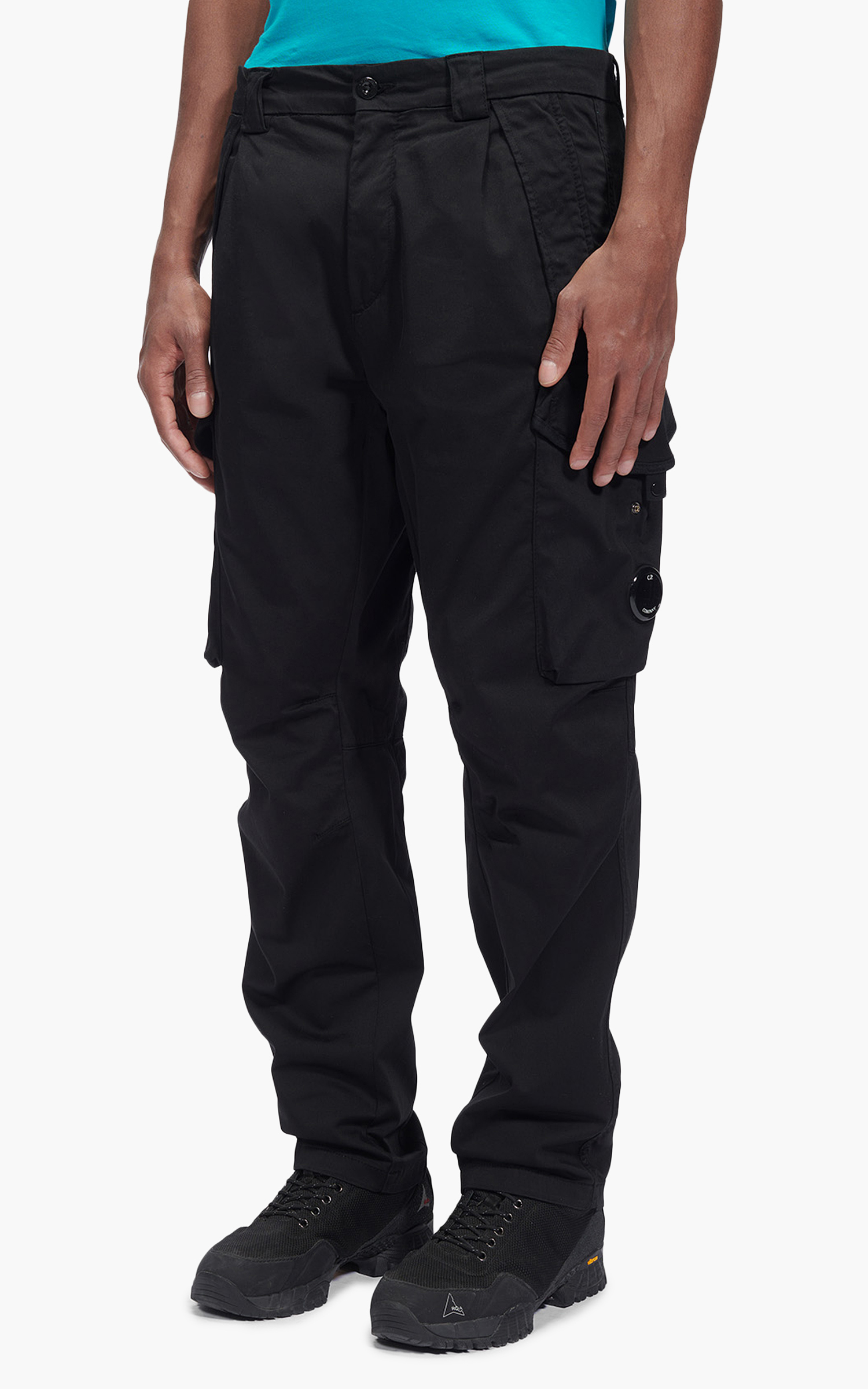 経典 C.P. Cultizm | Black Pants Cargo Fit Loose Sateen Stretch Company パンツ
