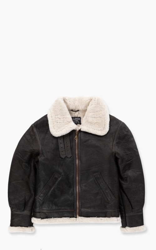 Military Surplus B-3 Shearling Flight Leather Jacket Black