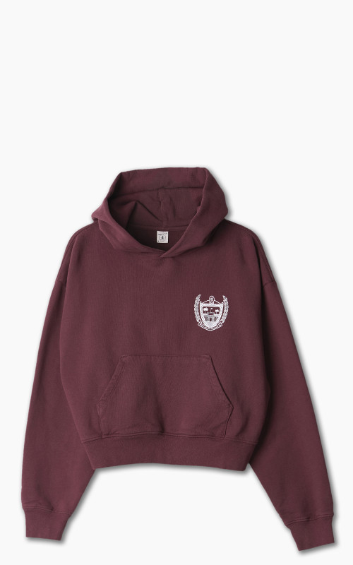 Sporty & Rich Beverly Hills Cropped Hoodie Merlot